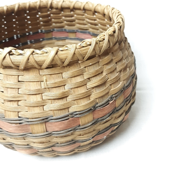 Vintage wicker plant pot basket